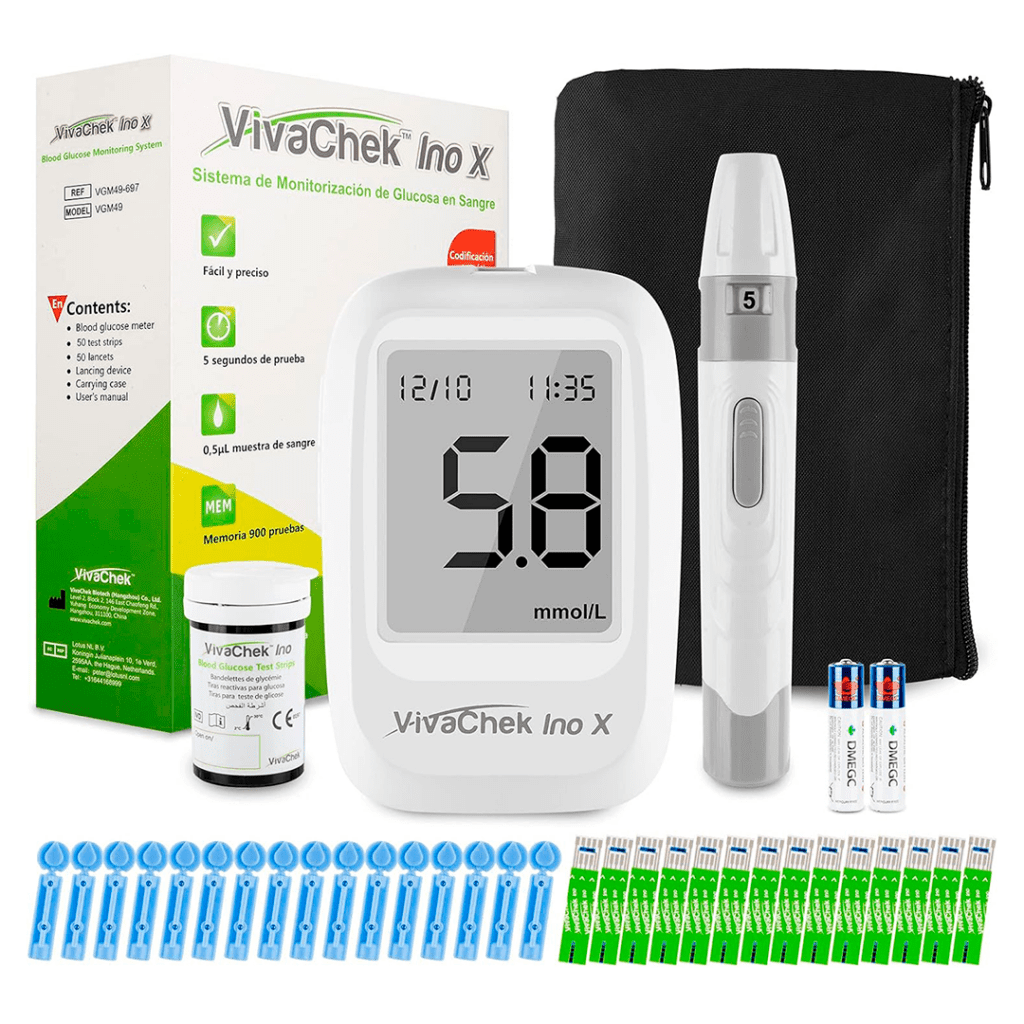 Medidor de Glucosa en Sangre con Kit Medidor de Azúcar y Tiras de 25 Unidades