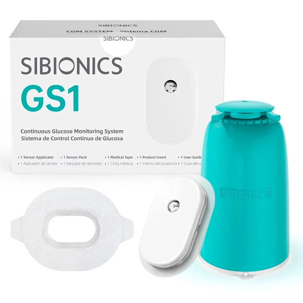 Sensor continuo de glucosa SIBIONICS GS1 para monitoreo de diabetes